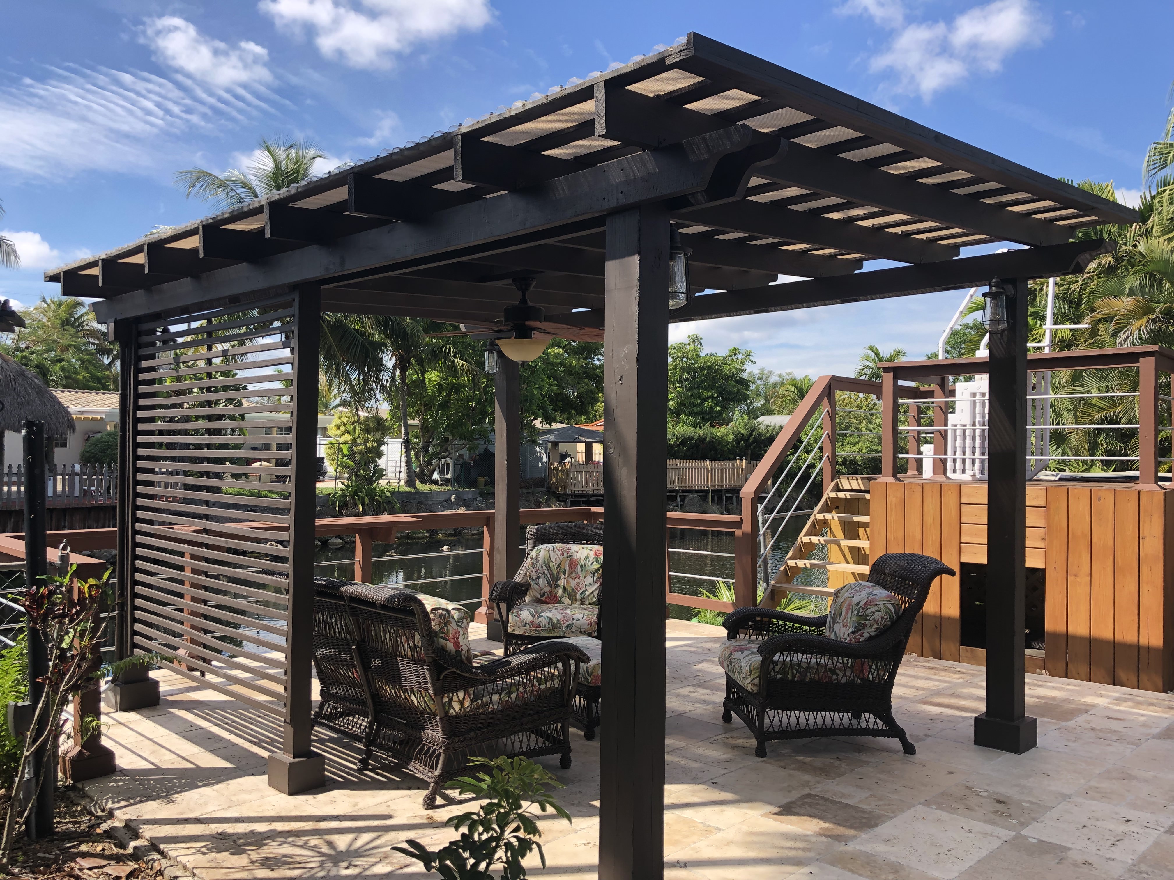 Pergola example along another pergola