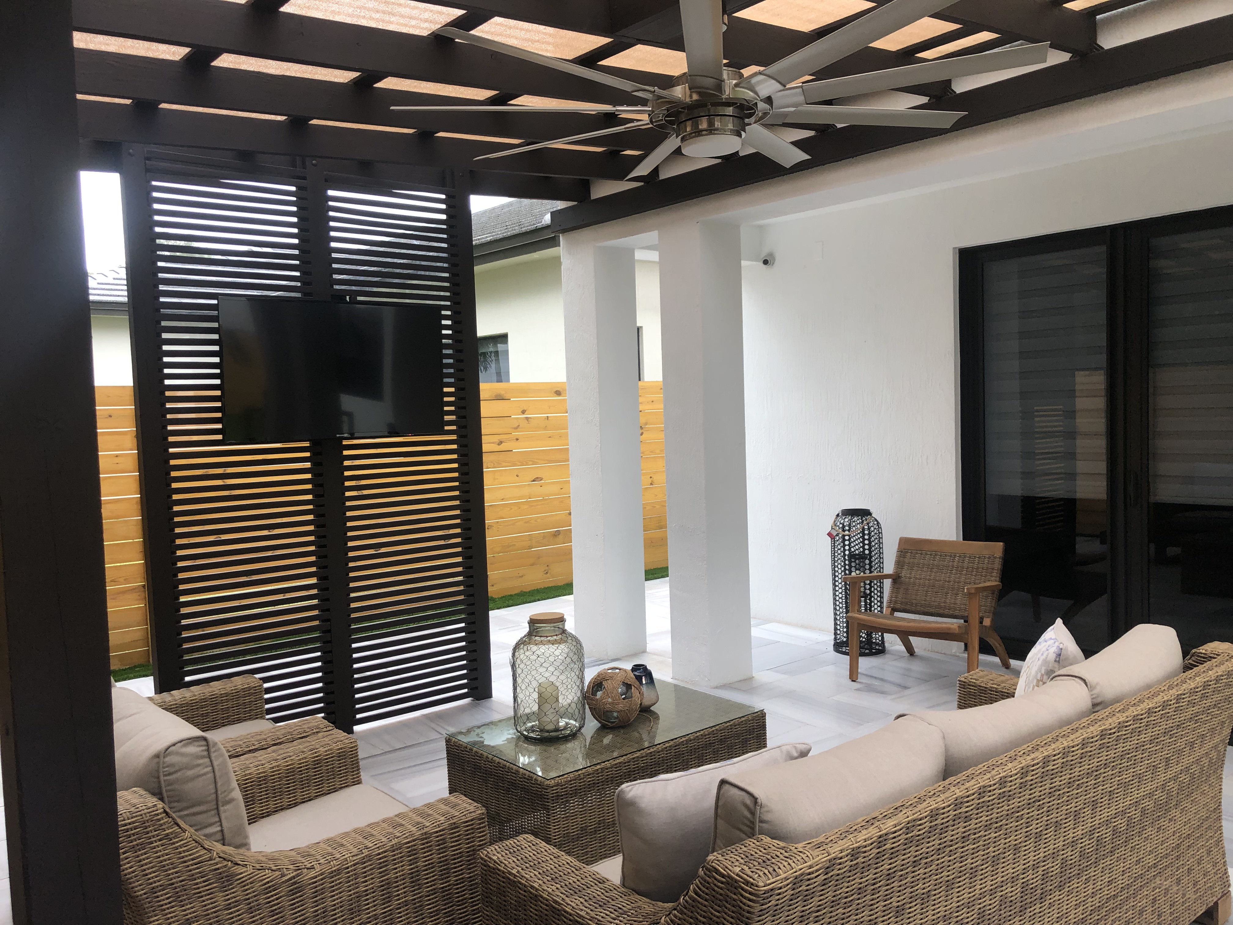 Pergola example with TV