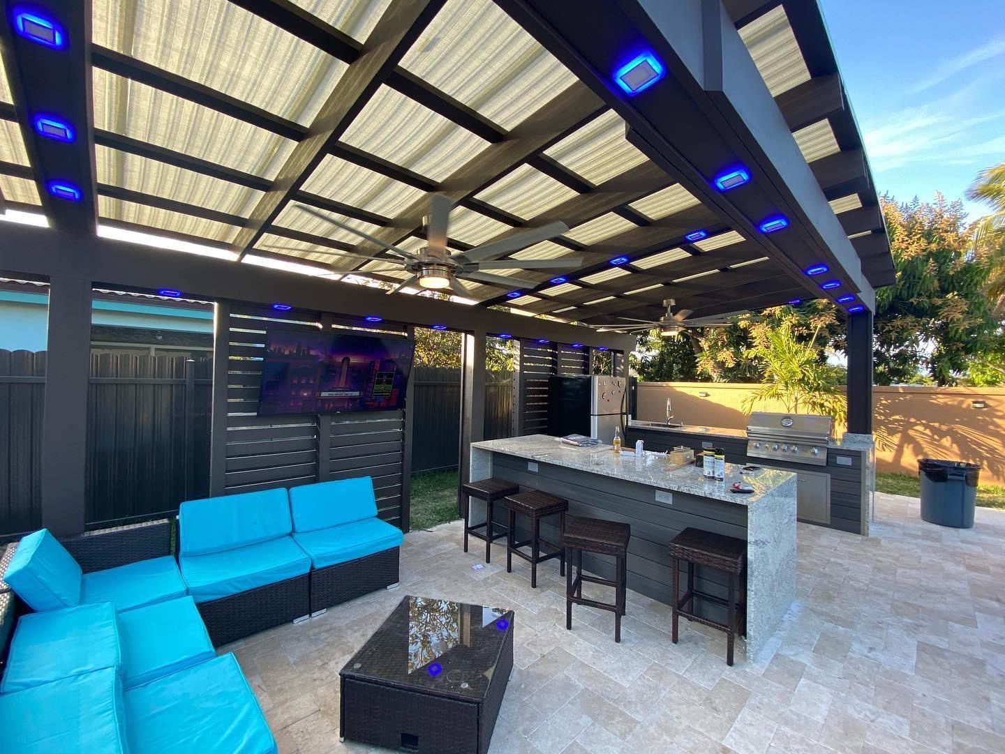 Pergola example with TV