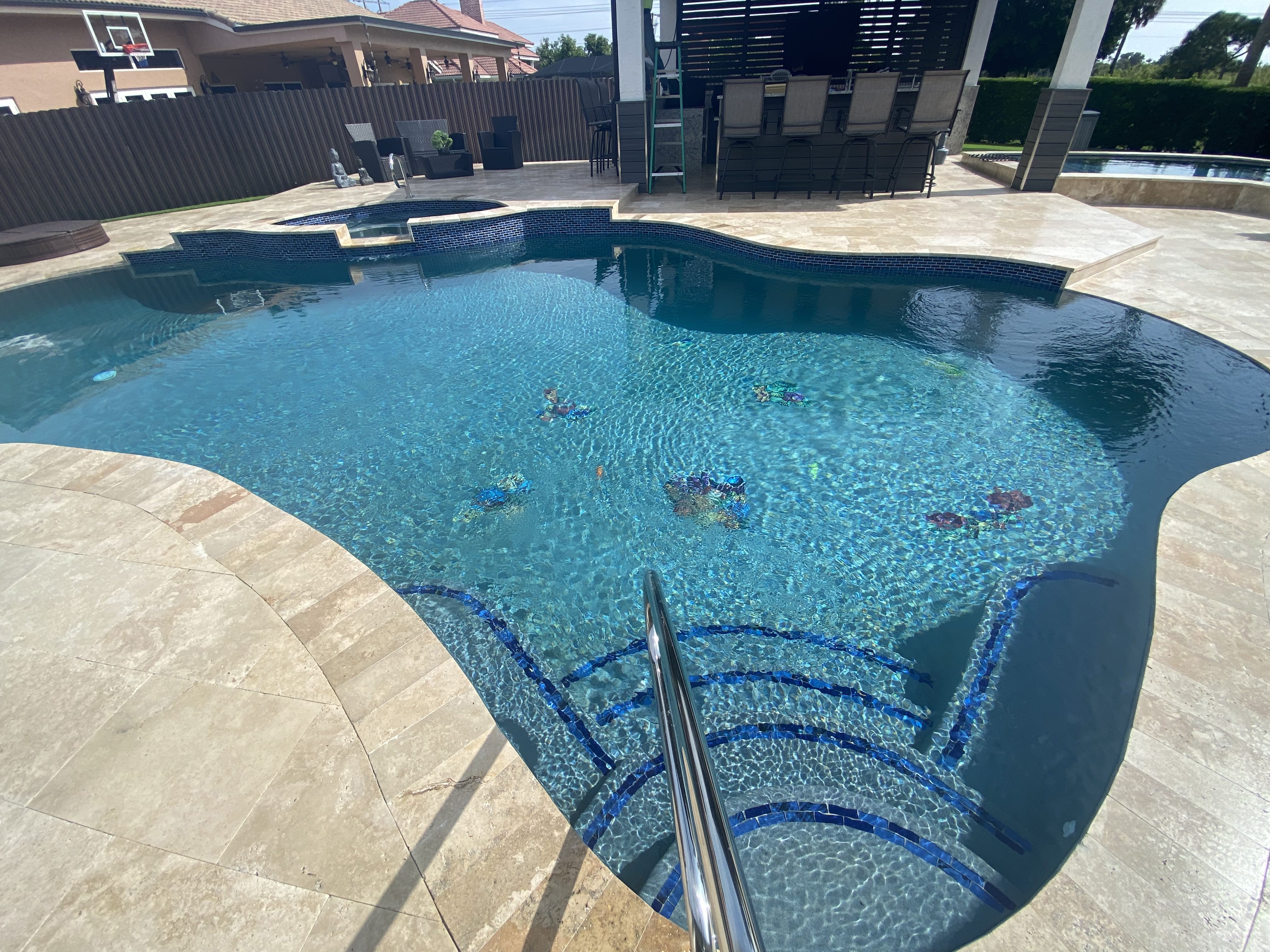 Pool example with jacuzzi