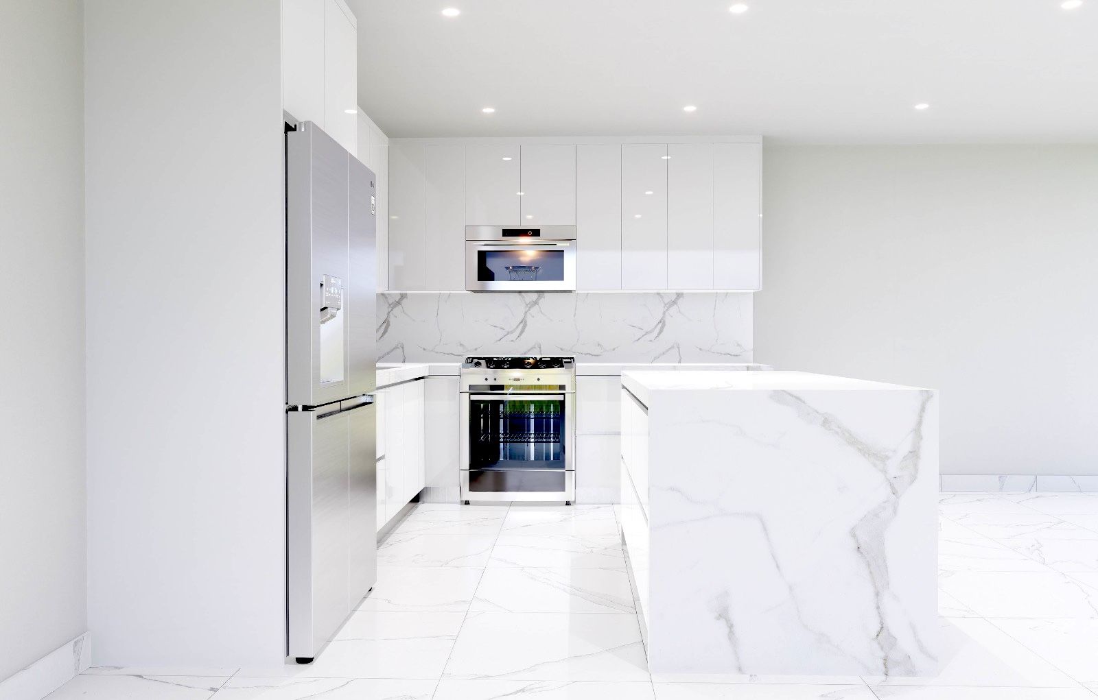 Kitchen of color white from another angle
